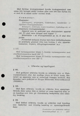 Forskrifter for elektriske anlegg 1967