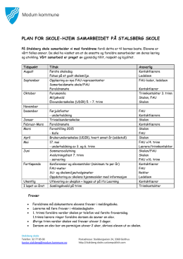 PLAN FOR SKOLE-HJEM SAMARBEIDET P&Aring; STALSBERG SKOLE