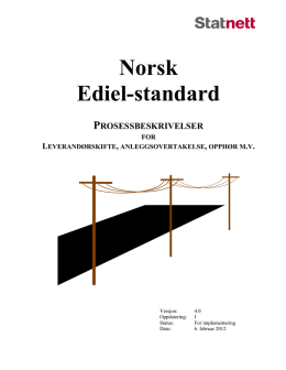 Norsk Ediel-standard PROSESSBESKRIVELSER