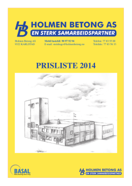 PRISLISTE 2014 - HOLMEN BETONG AS