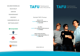 Kontakt TAFU Tromsø: www.tafu.no