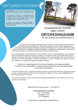 ORTOPEDIINGENIØR - Ortopediteknikk AS