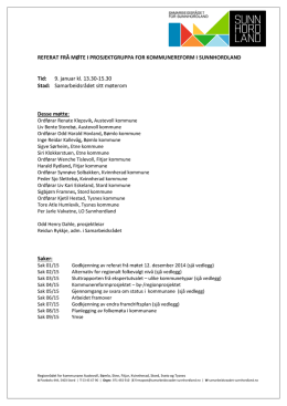Referat 9. januar - Samarbeidsrådet for Sunnhordland