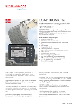 LOADTRONIC 3E - Aanderaa Data Instruments AS