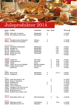 Juleprodukter 2014 - Matgrossisten Trondheim