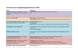 Seminarer på Trosopplæringskonferansen 2014