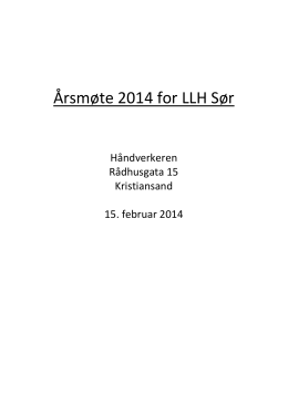 Årsmøte 2014 for LLH Sør