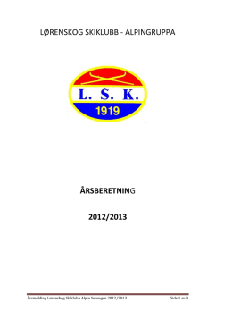 LSK alpin årsmelding 2012-2013 Versjon 5