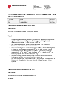 Vertskommuneavtale med Flekkefjord kommune