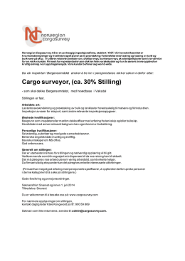 Cargo surveyor, (ca. 30% Stilling)