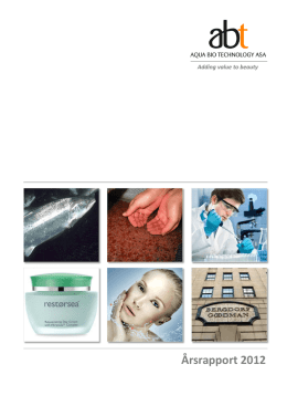 Årsrapport 2012 - Aqua Bio Technology
