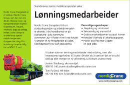 Lønningsmedarbeider - Nordic Crane Group