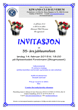 Invitasjon 35 års jubileum