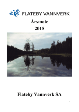 Årsmøte 2015 Flateby Vannverk SA
