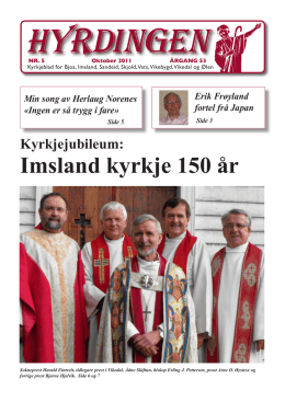 Imsland kyrkje 150 år - Kyrkjebladet Hyrdingen