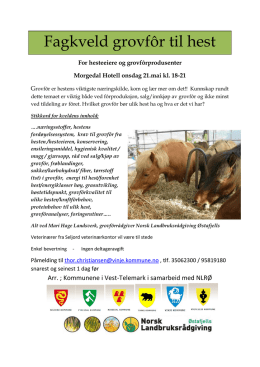 Fagkveld grovfôr til hest - Norsk Landbruksrådgiving Østafjells