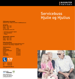 905 Servicebuss Hjulie og Hjulius 18.08.14-16.08.15