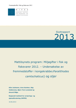 Fremmedstoffer i fisk og fiskevarer 2012 (PDF)
