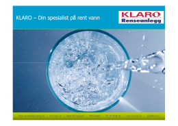 KLARO – Din spesialist spesialist på rent vann