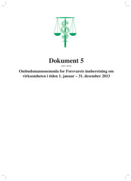 Dokument 5 - Stortingets ombudsmann for forsvaret