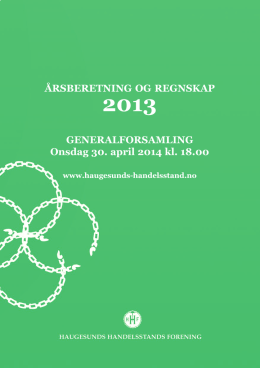 Årsberetning 2014.pdf - Haugesunds Handelsstands Forening