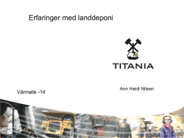 Erfaringer med landdeponi på Titania