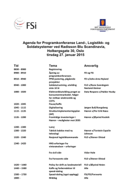 Agenda for Programkonferanse Land-, Logistikk