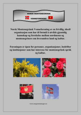 bli medlem - Norsk Montenegrinsk Venneforening