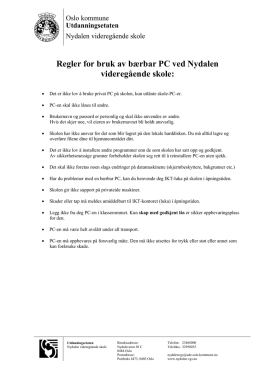 Regler for bruk av bærbar PC ved Nydalen videregående skole: