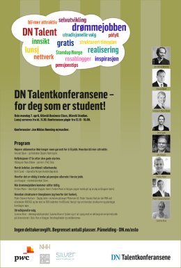 DN Talentkonferansene – for deg som er student!