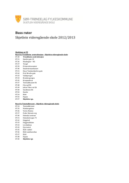 Buss ruter Skjetlein videregående skole 2012/2013