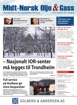 – Nasjonalt IOR-senter må legges til Trondheim