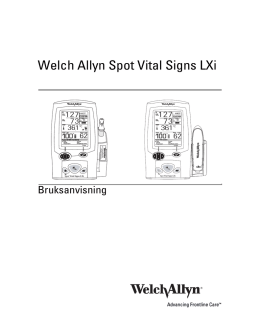 Bruksanvisning, Welch Allyn Spot Vital Signs LXi