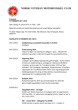 Protokoll styremøte nr 1 2015 - Norsk Veteran Motorsykkel Club