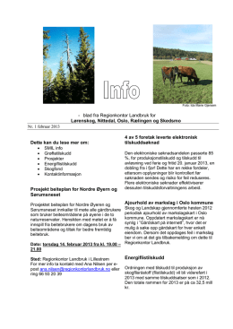 Infoskriv nr. 1/2013 - Regionkontor Landbruk