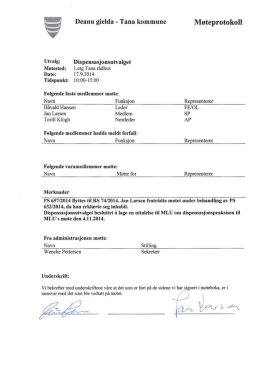 Offentlig møteprotokoll Dispensasjonsutvalget 17.09.2014