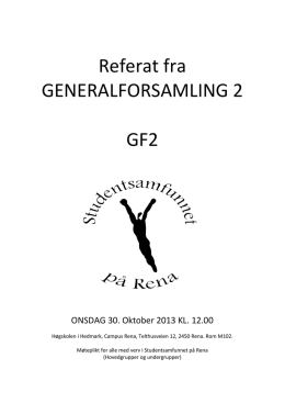 Referat 2013-10-30 GF2 - Studentsamfunnet på Rena