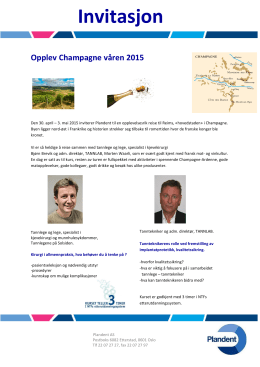 Invitasjon Opplev Champagne våren 2015