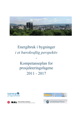 Energibruk i bygninger - Kompetanseplan for prosjekteringsfagene