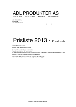 2012-13 Prisliste kunder til katalog