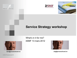 itSMF strategiworkshop 13 mars 2012