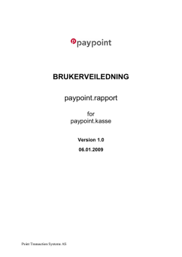 BRUKERVEILEDNING paypoint.rapport