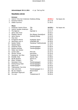 Adventsløp-14 resultater - Tønsberg Triathlonklubb