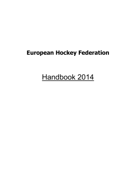 Handbook 2014 - European Hockey Federation