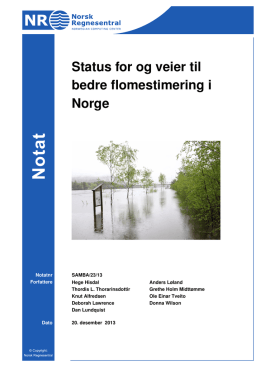 Status for og veier til bedre flomestimering i Norge