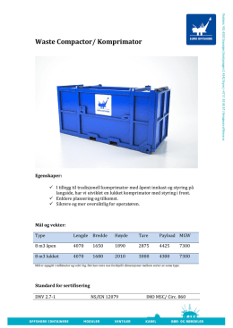 Waste Compactor/ Komprimator produktdatablad i pdf