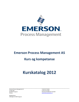 Kurskatalog 2012 - Emerson Process Management
