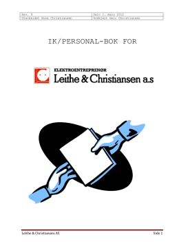 IK/PERSONAL-BOK FOR - Leithe & Christiansen AS