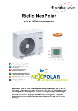Riello NexPolar Inverter luft/vann varmepumpe