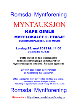 MYNTAUKSJON - Romsdal Myntforening